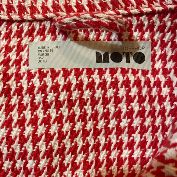 Topshop Red Houndstooth Jacket | US 6 UK 10 - Picture 12 of 13